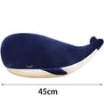 thumbnail image 2 of Ballena de peluche de 65 cm, terciopelo elástico azul oscuro, relleno de algodón, muñeco de peluche súper suave y cómodo, 2 of 5