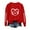 Red, variant on XIAONU Womens Sweatshirts Canarium Album Ball Trend Printed -Lined Hoodless Sweatshirt Round Neck Baggy Long Sleeve Pleasure Pullover Sportswear