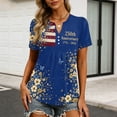 thumbnail image 7 of LWavelet Fourth of July Shirts for Women Short Sleeve Tops V-Neck Casual Patriotic Floral Butterfly Graphic Tee Dark Blue 2XL, 7 of 7