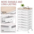 thumbnail image 3 of Carrito de almacenamiento TOOLF de 8 cajones con tapa de madera blanca, 3 of 9