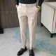 thumbnail image 3 of 9 pantalones de verano recortados para hombre, pantalones de traje rectos de talla grande para hombre, ropa clásica barata, tela de estilo coreano de lujo 2024, 3 of 5