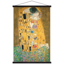 The Kiss by Gustav Limt Wall Poster with Wooden Magnetic Frame, 22.375" x 34"