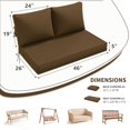 thumbnail image 2 of Kimunuk Outdoor Loveseat Cushion Set, 46" x 26" x 5" Waterproof Patio Furniture Cushions for Couch Bench Swing, Chocolate, 2 of 6