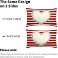 thumbnail image 4 of Valentines Day Lumbar Pillow Covers 12X20 Inch Red White Stripes White Heart Decorative Rectangular Pillow Cases Valentine''s Day Cotton Linen Throw Pillows Set of 2 Home Decor For Sofa Couch Outdoor, 4 of 6
