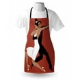 thumbnail image 4 of Spanish Apron, Latin Couple Performing Tango Argentine Ballroom Romantic Dance Passion, Unisex Kitchen Bib with Adjustable Neck for Cooking Gardening, Adult Size, Dark Coral Black White, by Ambesonne, 4 of 4