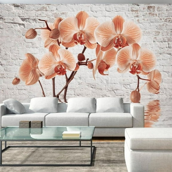 Tiptophomedecor Floral Wallpaper Wall Mural - The Orange Arc