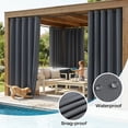 thumbnail image 3 of Lapalife Outdoor Curtains for Patio Waterproof W71xL108, Blackout Weighted Outside Curtains Weatherproof UV Resistant Privacy for Porch, Pergola, Dark Gray, 1 Panel, 3 of 9
