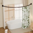 thumbnail image 2 of ALEAVIC Curved Shower Curtain Rod, 33" - 78" Adjustable Stainless Steel Shower Rod Set for Bathroom, Brown, 2 of 8