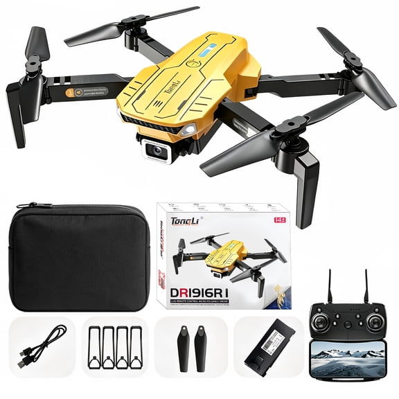 Tongli DR1916 Mini Foldable RC Drone with Dual HD Cameras, 360° Stunt Flips, One‑Key Takeoff & Landing, for Teens and Adults