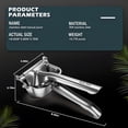 thumbnail image 5 of Fruit Juice Squeezer Manual Juicer – 304 Stainless Steel Hand Juicer Juice Press with Metal Filter, Easy to Clean, Non-Slip Ergonomic Grip, for Lemon, Orange & Citrus, 5 of 6