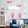 thumbnail image 2 of Marble Pink Kitchen Curtains Sets for Windows 36 Inch Length, Gold White Modern Gradient Ocean Wavy Ripple Rod Pocket Window Treatments Tier Curtains and Valances Set for Bedroom/Bathroom, 2 of 8