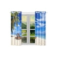 thumbnail image 3 of CADecor Sea Beach Ocean View Window Treatment Panel Curtains Window Curtain Kitchen Curtain,Two Piece 26x39 Inches, 3 of 4