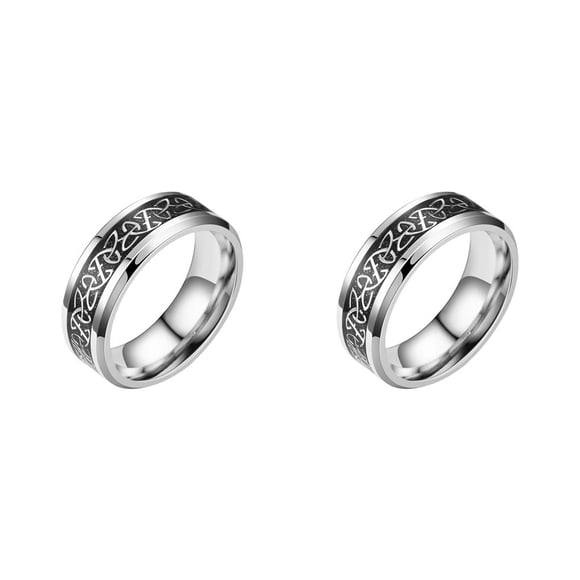 Minnieouse Anillo de moda para mujer, adorno ancho para hombre, joyería para mujer, boda Blanco Tamaño 10 2Conjunto