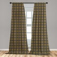 thumbnail image 5 of Ambesonne Retro Curtains, Checkered Floral, Pair of 28"x84", Multicolor, 5 of 5