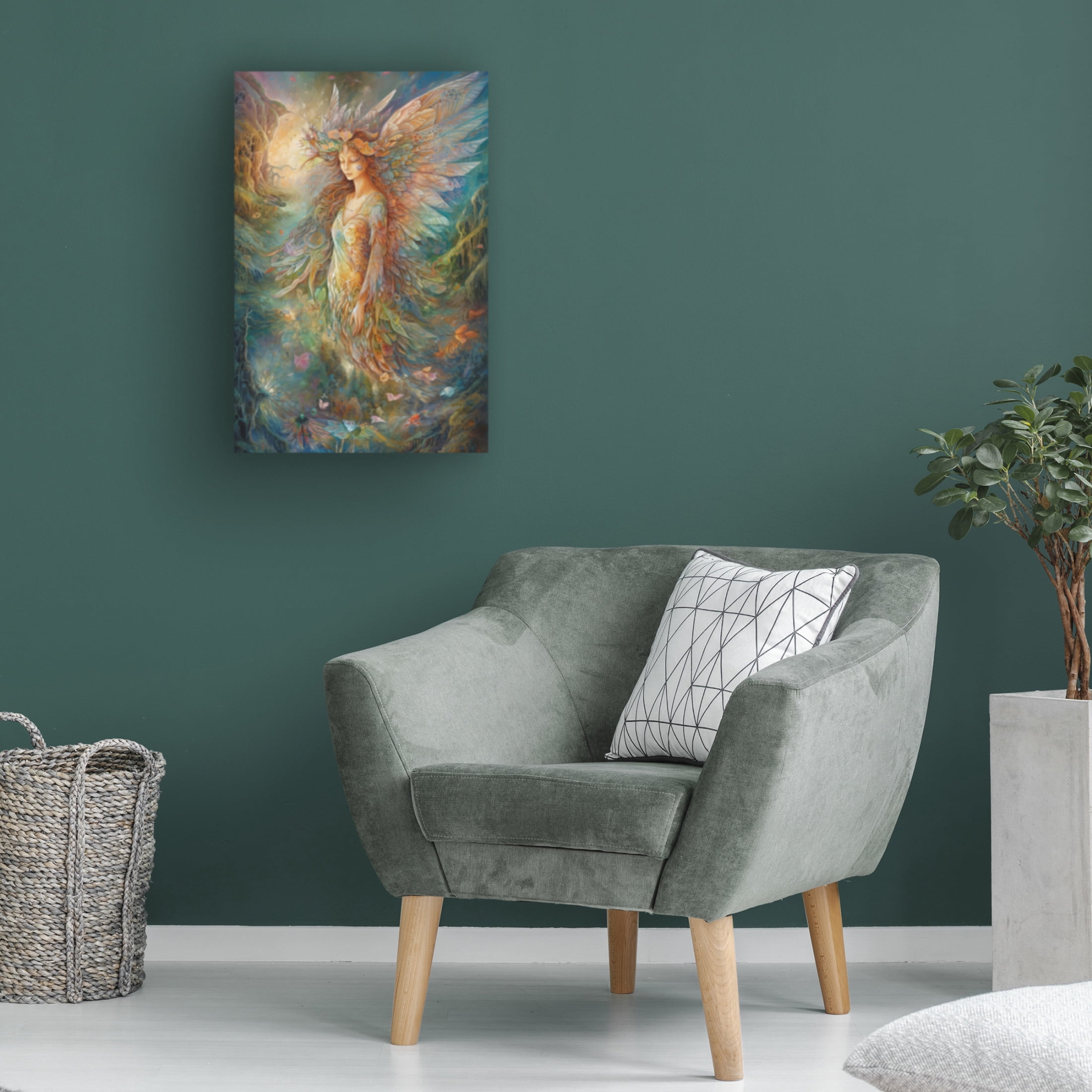 Canvas Wall Art - Mikey Bergman 'Jw Faerie 35' Wall Art for Living Room, Bedroom, or Office Décor by Trademark Fine Art - 30 x 47 Inches