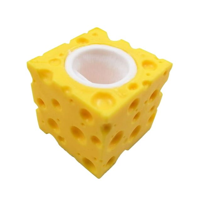 JAKANYQ Jouet de Pression de Fromage Souris Tasse de Fromage Jouet de Décompression Boule de Pression Jouet de Décompression Doux Jouet Anti-Anxiété Extensible pour Enfants Adultes Anniversaire