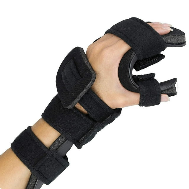 Attelle de Main pour AVC - Attelle de Main Douce au Repos Compatible avec les Contractures de Flexion, Compatible avec l'Étirement Durable et le Repos des Mains Compatible avec les Longs