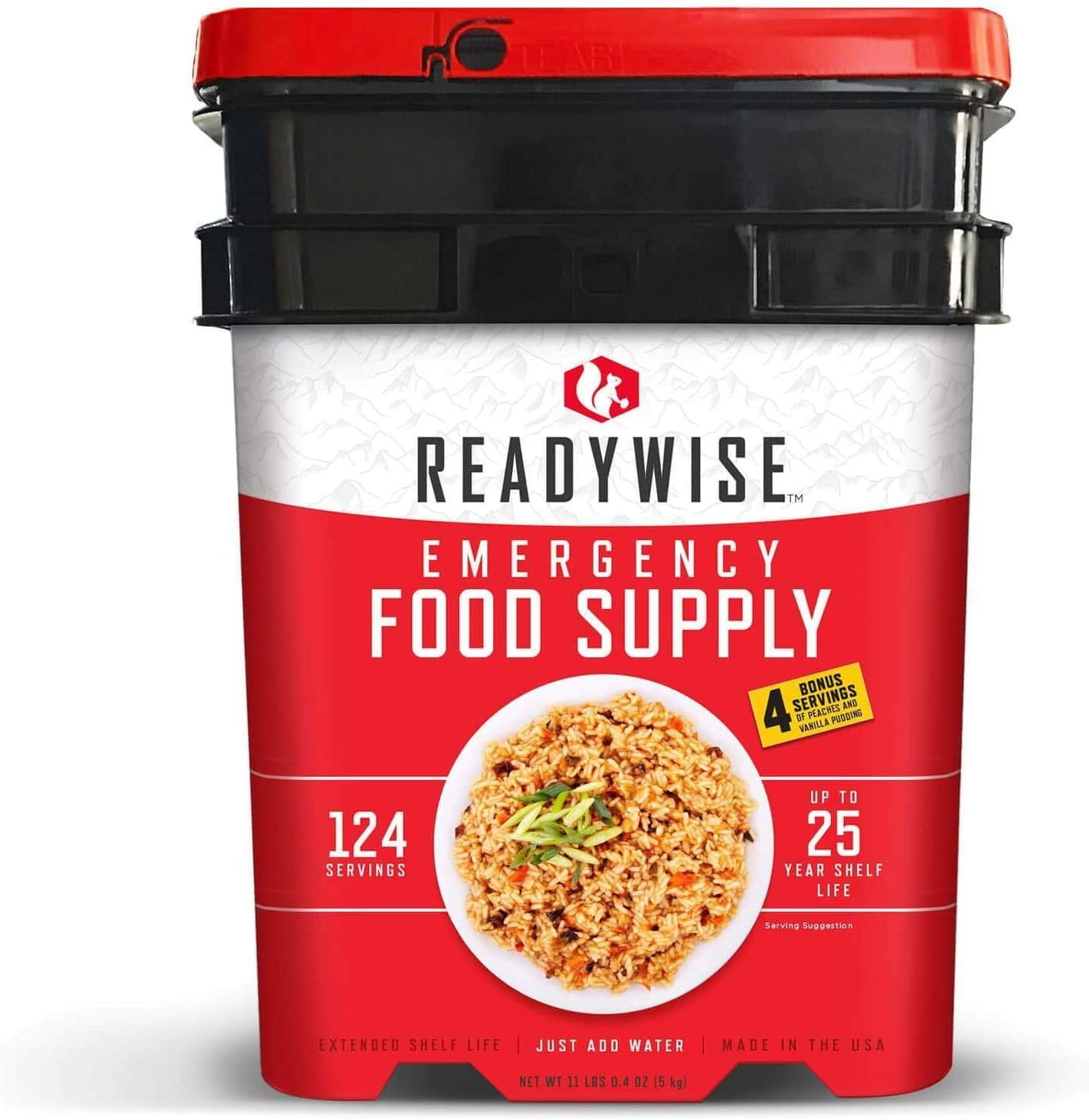 ReadyWise Emergency Food Supply Bucket Freeze Dried 124 Servings MRE Armageddon 