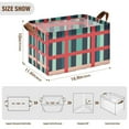 thumbnail image 7 of Yayeee Foldable Storage Basket for Shelves with Handles Waterproof Cloth Bins, Green Plaid, 7 of 7