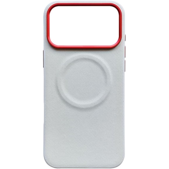 Étui Magnétique à Texture Diamant de Luxe pour iPhone 17 Pro Max Air, Recharge Sans Fil, Étui Arrière Rigide en Cuir Antichoc (pour iPhone17 Pro/Gris Pâle)