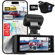 REDTIGER 4K HDR Dash Cam Front and Rear, STARVIS 2 Sensor, Dash Camera with 5.8GHz WiFi GPS, 3.18" Touchscreen, Voice Control, Free 128G Card, WDR, APP Control, 24H Parking Mode