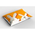 thumbnail image 2 of Ambesonne Easter Pillow Sham 2 Pack, Happy Easter Bunnies, 36"x20", Orange Coconut Brown, 2 of 3