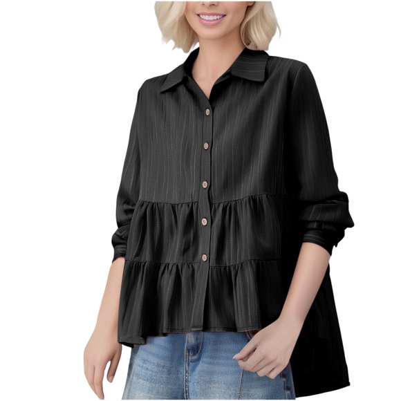 Cute Fall Tops for Women Womens Long Sleeve Blouse Womens Fall Fashion 2025 Long Sleeve Womens Shirts Fall Outfits V Neck Long Sleeve Shirts for Women