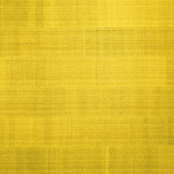 Ahgly Company Indoor Square Solid Yellow Modern Area Rugs, 3' Square
