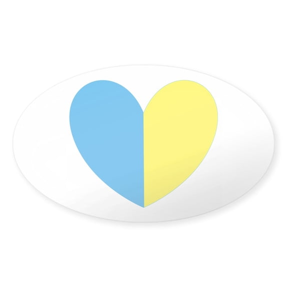 CafePress - I Stand With Ukraine Heart Sticker - Sticker (Oval)