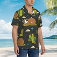 thumbnail image 5 of Balery Funny Sloths In The Forest Print Men's Hawaiian Shirts Short Sleeve Beach Shirt Relaxed Fit Vacation Button Down Shirts-X-Large, 5 of 9