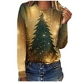 thumbnail image 2 of Babysbule Christmas Sweatshirts for Women Fashion Women's Christmas Printed Casual Loose Round Neck Long Sleeve T-shirt Tops Blouse, 2 of 4