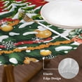 thumbnail image 3 of Red Snowman Christmas Round Tablecloth, Fitted Table Cover with Elastic for 55"-60" Round Tables, Vintage Xmas Tree Snowflake Table Cloth Outdoor Indoor Dinning Party Waterproof Tablecloths, 3 of 7