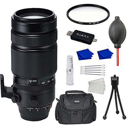 Fujifilm Fujinon XF 100-400mm f/4.5-5.6 R LM OIS WR Lens Bundle with Lens Protection Filter  Card Reader  Gadget Bag & More (USA Authorized with Fujifilm Warranty)