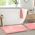 thumbnail image 2 of Nestl Set of 2 Absorbent Memory Foam Bath Mat Bathroom Rugs, Pink, Large 20"x32", 2 of 8
