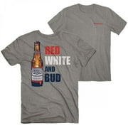 Budweiser 890700-xlarge Red White & Bud Front & Back Print T-Shirt - Extra Large