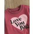 thumbnail image 5 of Bagilaanoe 2Pcs Toddler Baby Boy Valentine's Day Clothes Letter Print Long Sleeve Sweatshirt Tops + Sweatpants 6M 12M 18M 24M 3T Kids Pants Set, 5 of 8