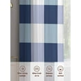 thumbnail image 6 of Navy Blue Plaid Sheer Curtains 63 Inch Length 2 Panels Set for Living Room/Bedroom, Spring Farmhouse Buffalo Checkered Semi Curtain Sheers Drapes Rod Pocket Curtains Window Treatment Set 52''x63''x2, 6 of 7
