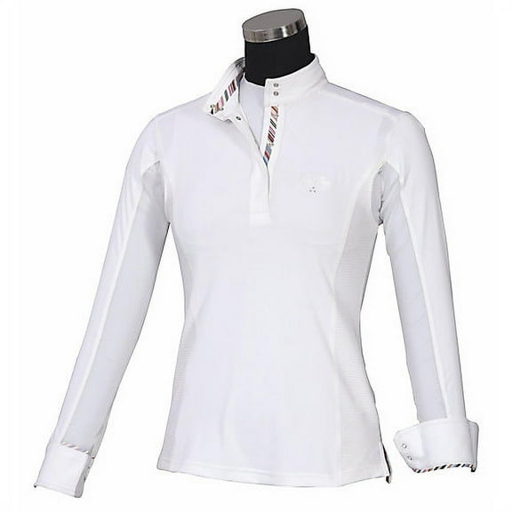 Equine Couture Ladies Cara Show Shirt S White