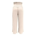 thumbnail image 5 of Beige High Waisted Flared Wide Leg Straight Leg Plain Long Boot Cut Leg Brunch Trousers Pants for Women Summer Fall Loose Fit Trousers Pants Women 2025 Clothing Y2K XXL, 5 of 5