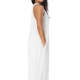 thumbnail image 3 of Argulvti Ladies Summer Loose Chiffon Jumpsuit, Solid Color Half High Collar Off Shoulder Back Hollow Sleeveless Wide Leg Siamese Trousers, 3 of 7