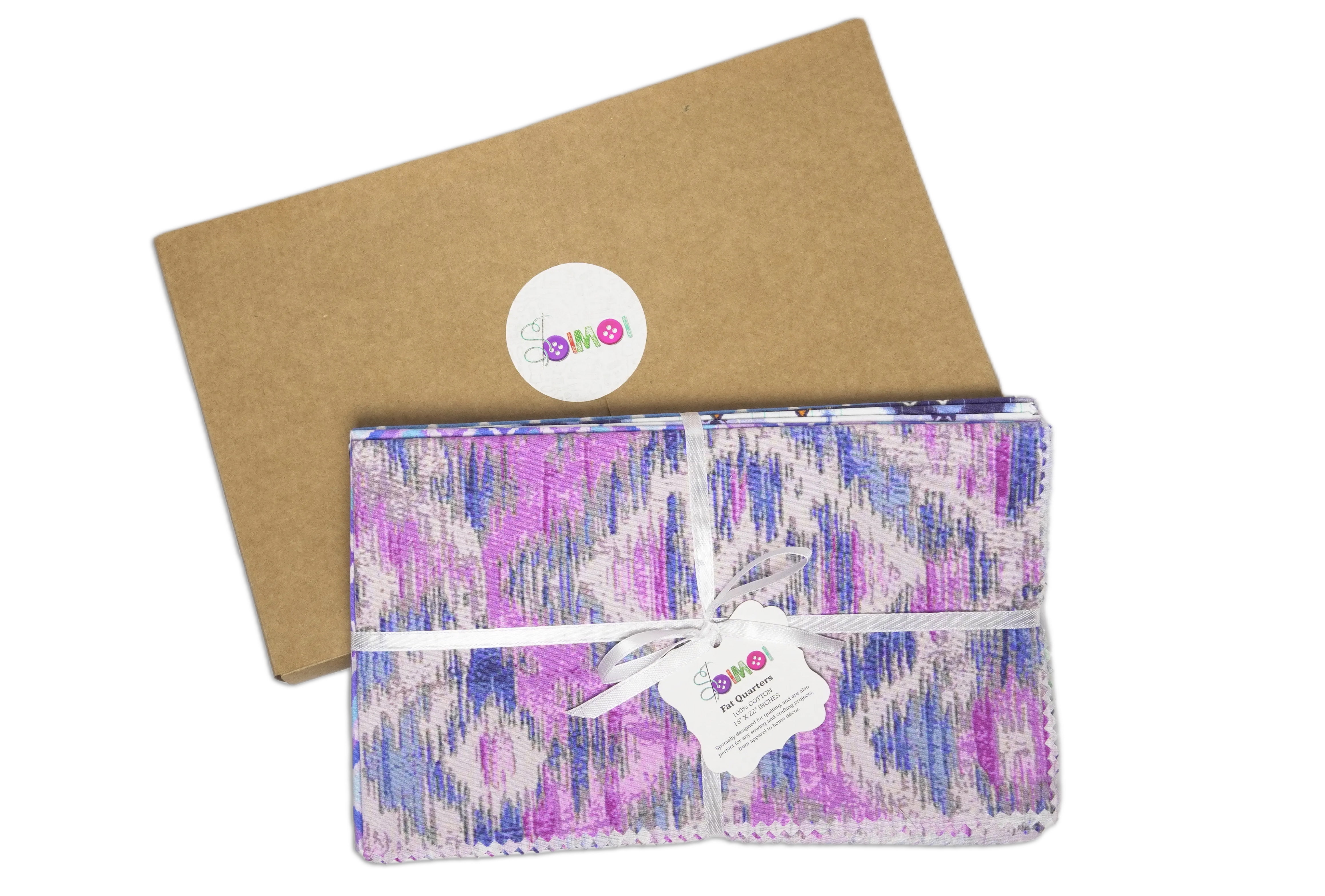 Soimoi 8 Pc Fat Quarter Bundle- Ikats Print 18"x 22" DIY Patchwork- 100% Cotton Pre-Cut Quilting Fabric Multicolor
