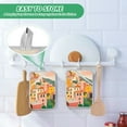 thumbnail image 4 of Yayeee Pot Holders Kitchen Heat Resistant with Pocket 7"x9.8" Cotton Oven Cooking Hot Pads, Pink Cityscape Painting, 4 of 7