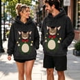 thumbnail image 4 of Wyongtao Womens Christmas Pet Pouch Hoodie Fleece Graphic Zipper Pockets Hooded Sweatshirt Xmas Cat Carrier Tops (2XL, Black), 4 of 5