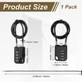 thumbnail image 3 of Uxcell 1-Pack Candado de Combinación, Aleación de Zinc 4 Dígitos Contraseña 20 In Cable Candado de Equipaje Exterior Sin Llave [Negro], 3 of 7