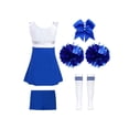 thumbnail image 2 of Manyakai Children Cheerleading Dress with Athletic Shorts Outfit Cheer leader Uniform Costume Team A Royal Blue 10, 2 of 5