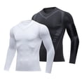 thumbnail image 3 of Traje de fitness elástico para hombre, traje de baloncesto ajustado, traje de entrenamiento deportivo de manga larga para correr que absorbe la humedad, 3 of 5