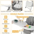 thumbnail image 3 of Chaise Haute pour Bébé Convertible Chaise de Salle à Manger pour Nourrisson Hauteur et Dossier Réglables Gris, 3 of 8