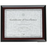 DAX Stepped Award/Certificate Frame, 8 1/2 x 11, Black w/Walnut Trim