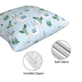 thumbnail image 4 of Throw Pillow Covers, Cartoon Funny Alpaca Cactus Blue Soft Square Pillow Cases with Invisible Zipper for Couch Bed Sofa, Farmhouse Fall Home Decor 12"x12", 4 of 7