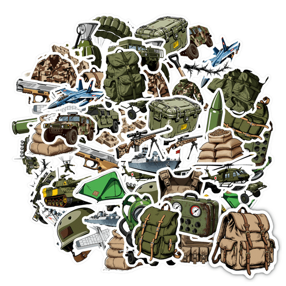 35pcs Camouflage Stickers Military Stationery Stickers Tactical Decals Army Stickers for Notebooks Suitcase
